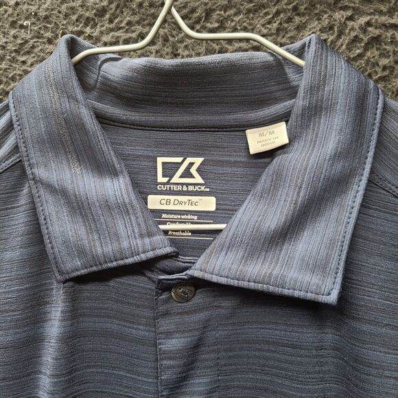 Cutter & Buck Mens Polo Shirt Blue Size Medium Illinois Button Down Short Sleeve - Picture 8 of 12